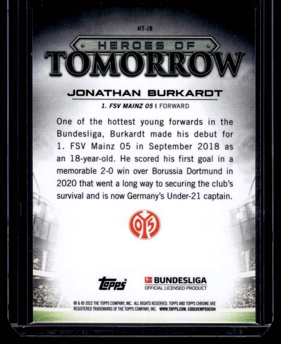 2021-22 Topps Chrome Bundesliga #HT-JB Jonathan Burkardt Heroes of Tomorrow