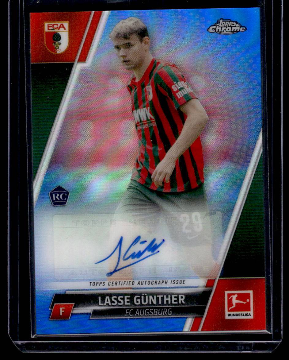 2021-22 Topps Chrome Bundesliga Lasse Günther Autog Blue Refractors #/299