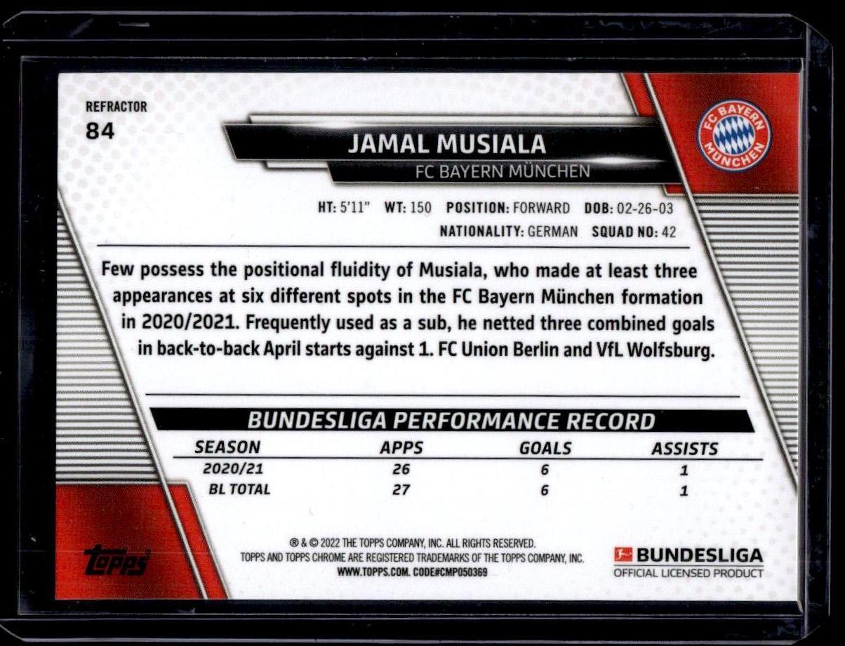 2021-22 Topps Chrome Bundesliga #84 Jamal Musiala Refractor