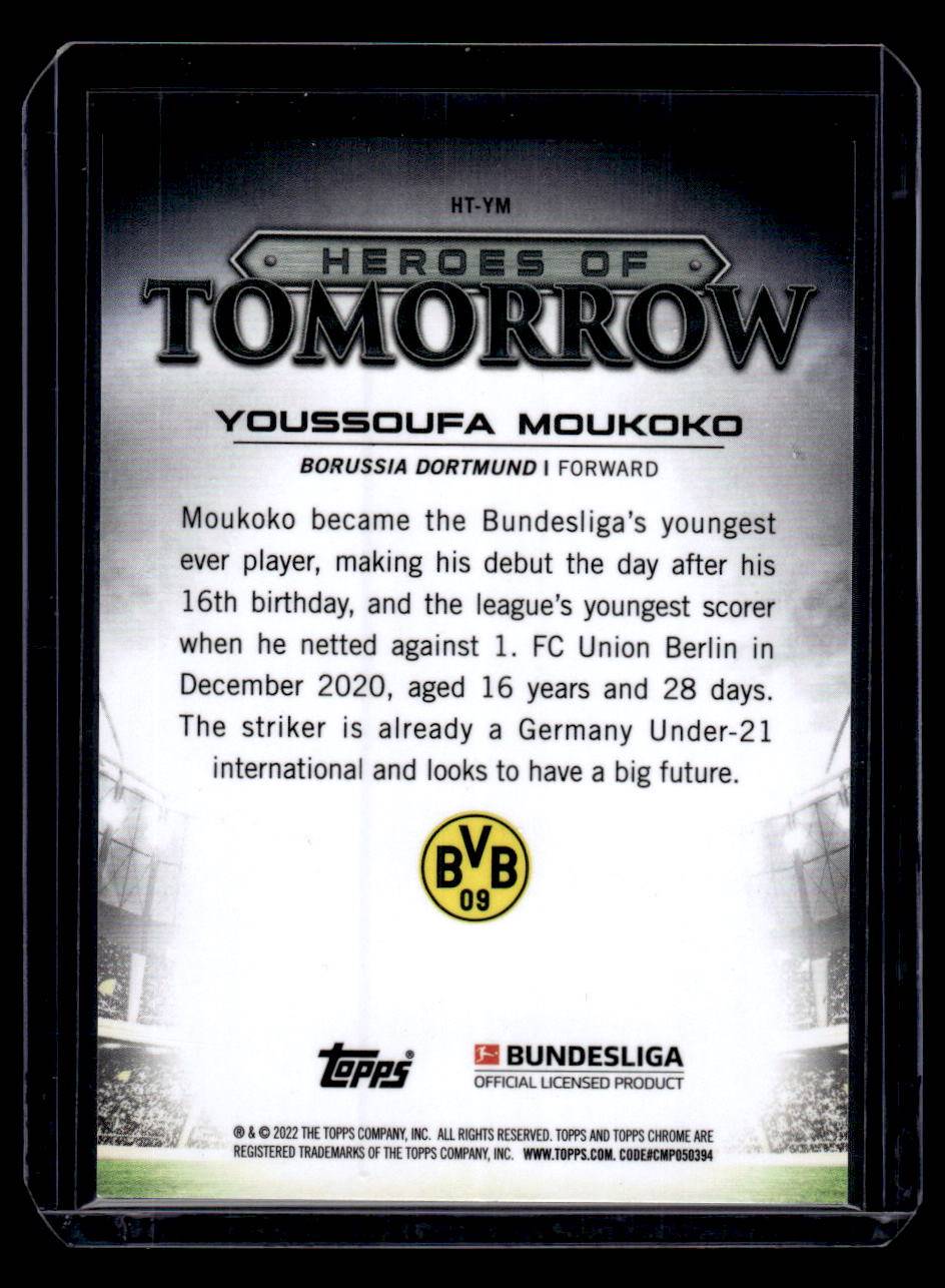 2021-22 Topps Chrome Bundesliga #HT-YM Youssoufa Moukoko Heroes of Tomorrow