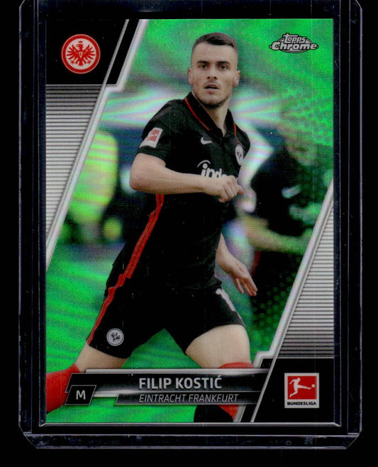 2021-22 Topps Chrome Bundesliga #35 Filip Kostić Green Wave Refractors #/99