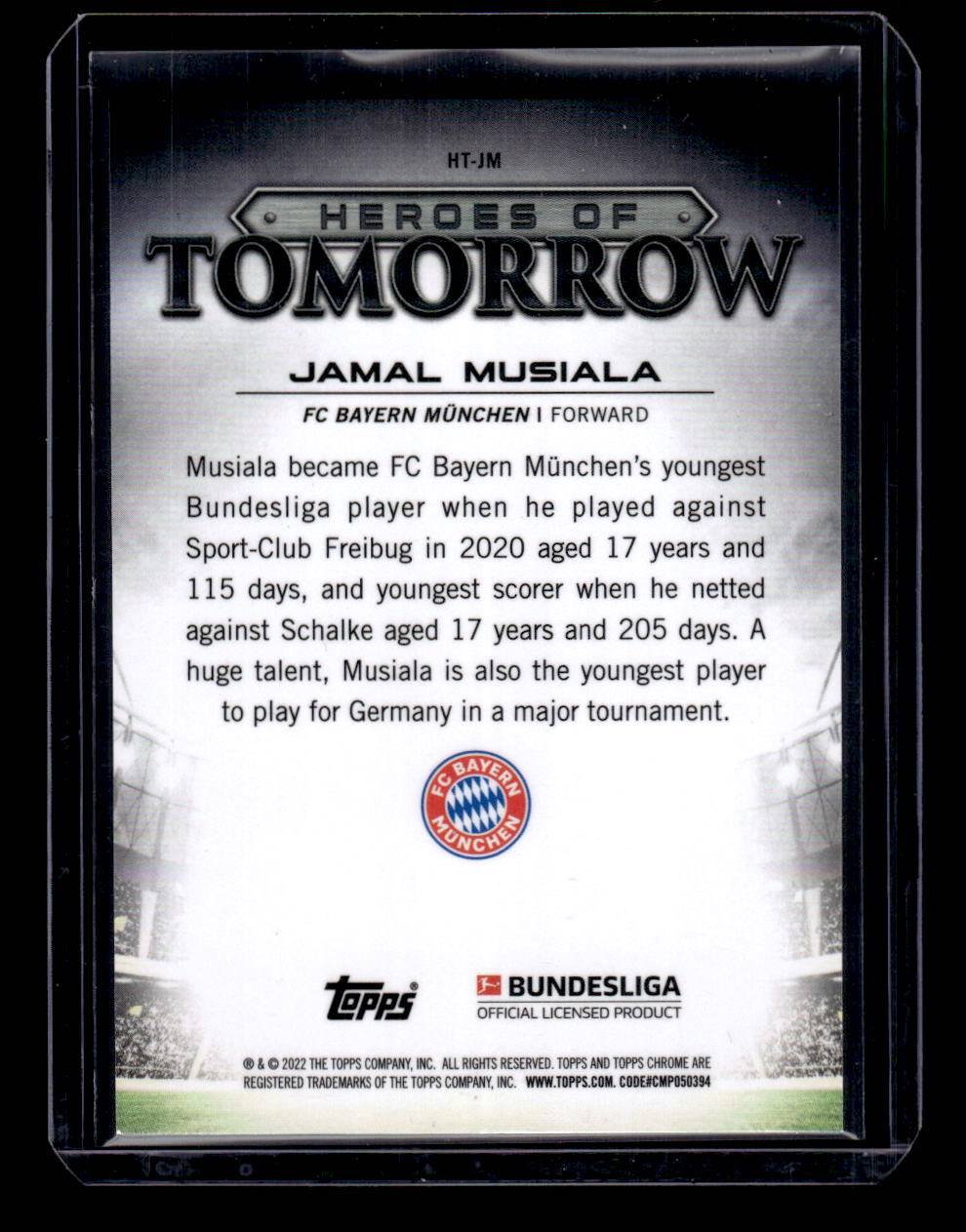 2021-22 Topps Chrome Bundesliga #HT-JM Jamal Musiala Heroes of Tomorrow