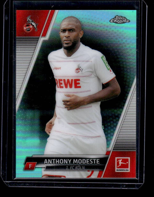 2021-22 Topps Chrome Bundesliga #57 Anthony Modeste Aqua Bubble Refractors #/275