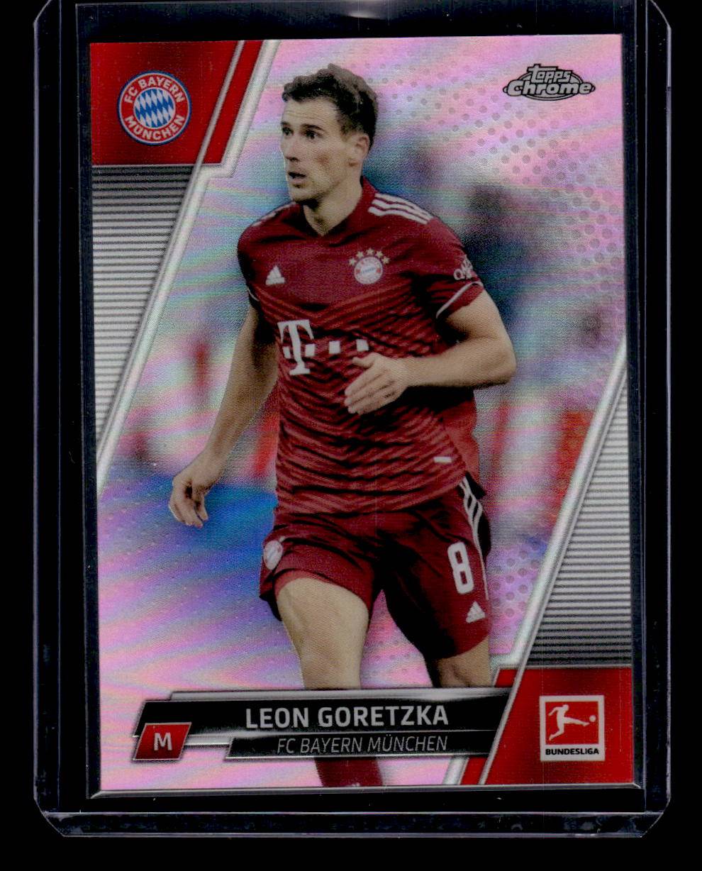 2021-22 Topps Chrome Bundesliga #86 Leon Goretzka Pink Wave Refractors #/75