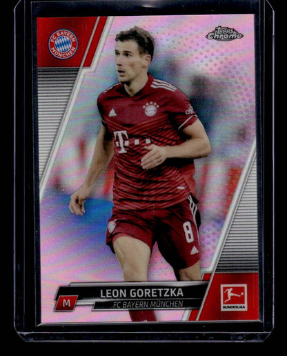 2021-22 Topps Chrome Bundesliga #86 Leon Goretzka Pink Wave Refractors #/75