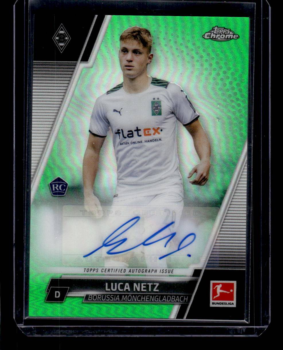 2021-22 Topps Chrome Bundesliga Luca Netz Autographs Green Refractors #/99