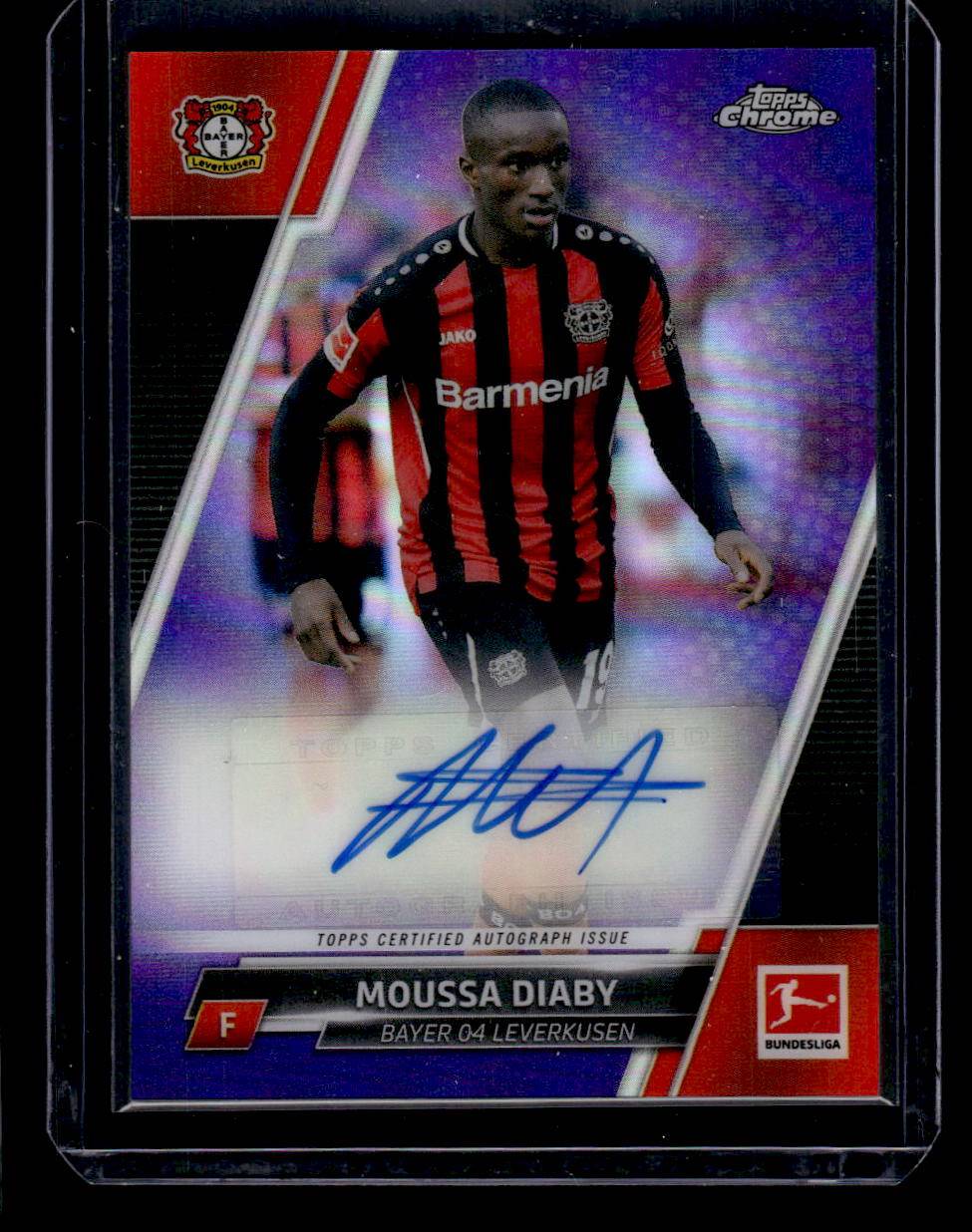 2021-22 Topps Chrome Bundesliga Moussa Diaby Autographs Purple Refractors #/199