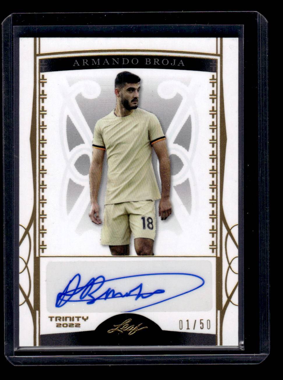 2022 Leaf Trinity - Autograph Foil Gold #BA-AB2 Armando Broja