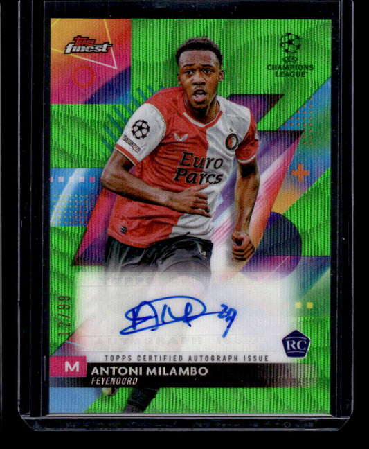 2023-24 Finest UEFA CC Antoni Milambo Base Autographs Neon Green #/99