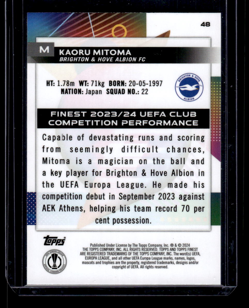 2023-24 Finest UEFA Club Competitions #48 Kaoru Mitoma Sky Blue #/275