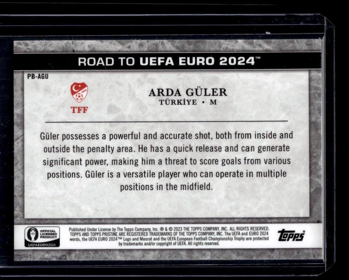 2023 Topps Pristine Road To Euro 2024 #PB-AGU Arda Güler Pristine Borders