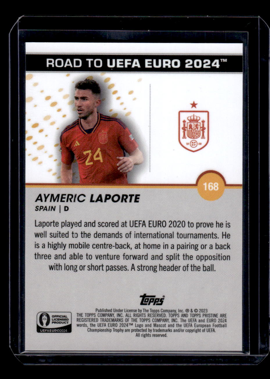 2023 Topps Pristine Road To Euro 2024 #168 Aymeric Laporte Gold Refractors #/50