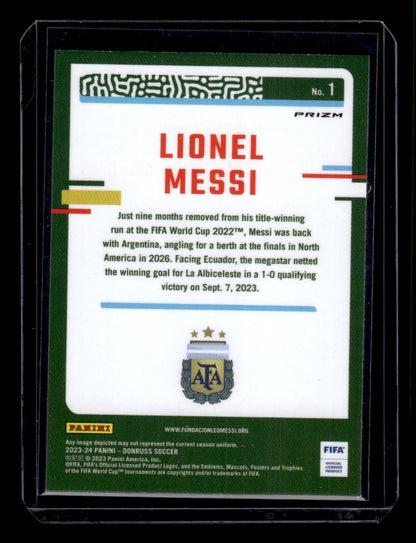 2023-24 Donruss #1 Lionel Messi Optic Holo Prizm