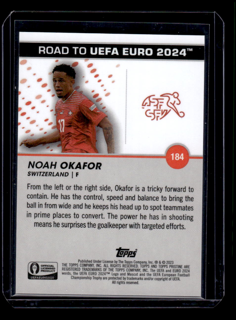 2023 Topps Pristine Road To Euro 2024 #184 Noah Okafor Green Refractors #/125