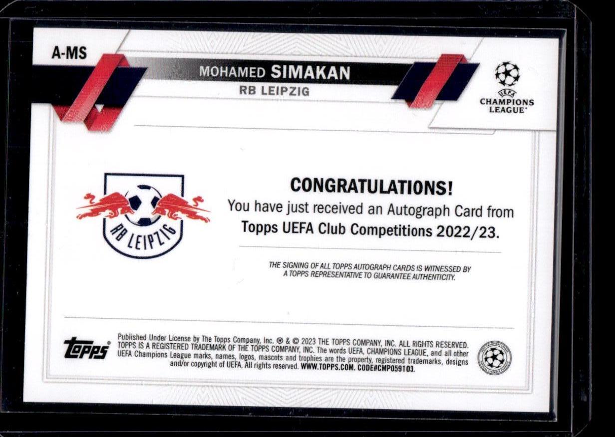 2022-23 Topps UEFA Club Competitions #A-MS Mohamed Simakan Base Autographs