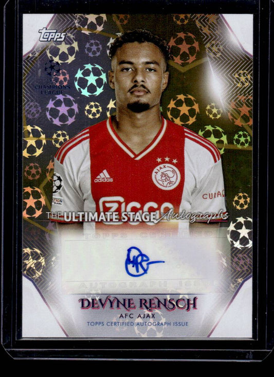 2022-23 Topps UEFA CC Devyne Rensch Autographs Gold Starball #/50