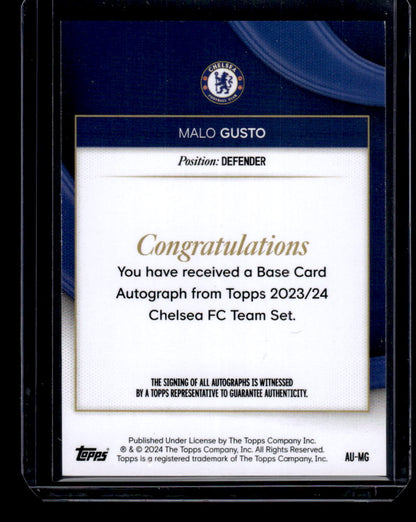 2023-24 Topps Chelsea Team Set #AU-MG Malo Gusto Base Card Autographs