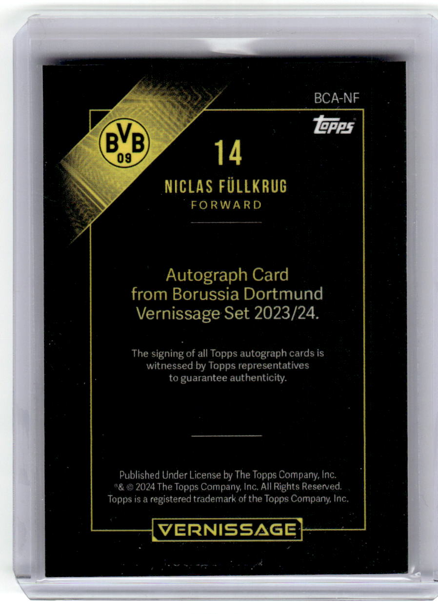 2023-24 Topps Borussia Dortmund Vernissage Niclas Füllkrug Autogramm BCA-NF