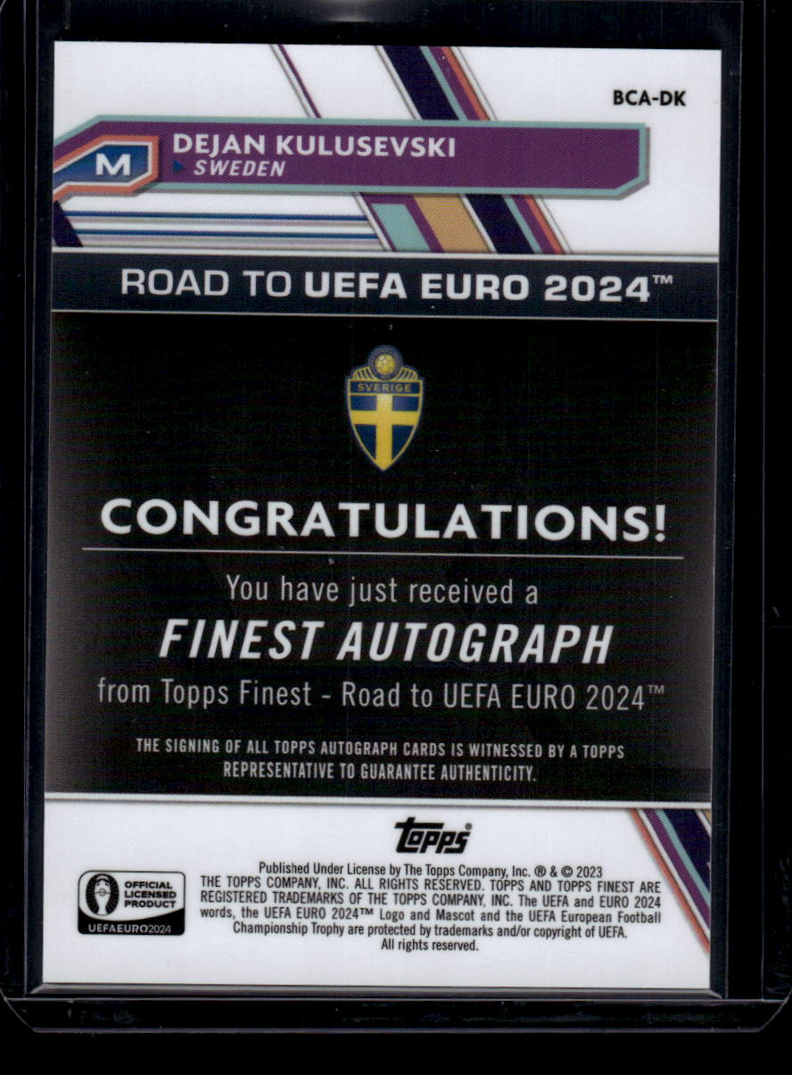 2023 Finest Road to UEFA EURO 2024 Dejan Kulusevski Base Autographs Blue #/150