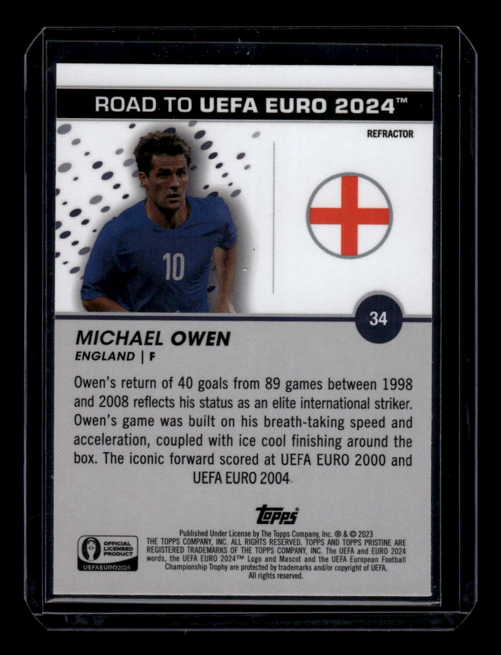 2023 Topps Pristine Road To Euro 2024 #34 Michael Owen Refractors