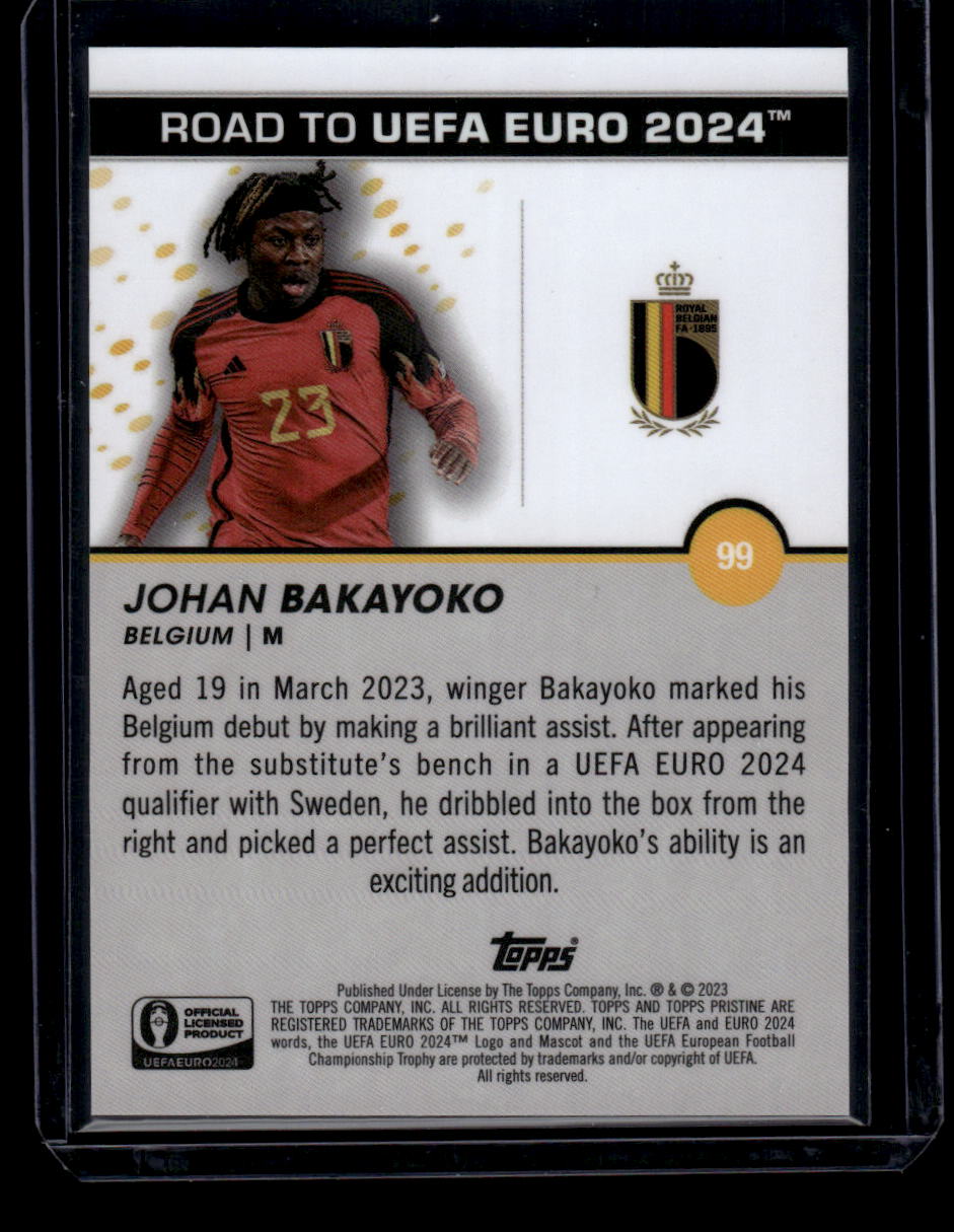 2023 Topps Pristine Road To Euro 2024 #99 Johan Bakayoko Gold Refractor #/50