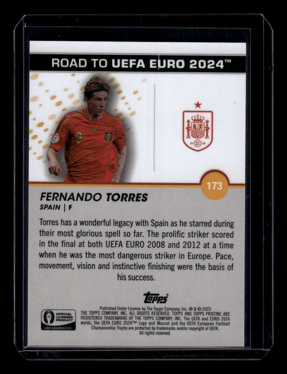 2023 Topps Pristine Road To Euro 2024 #173 Fernando Torres Blue Refractors #/75