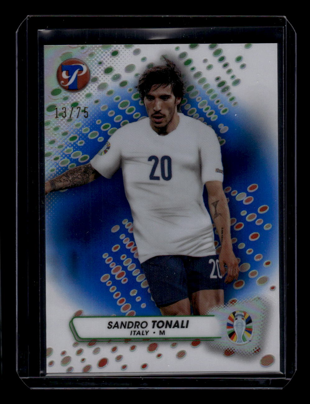 2023 Topps Pristine Road To Euro 2024 #92 Sandro Tonali Blue Refractors #/75