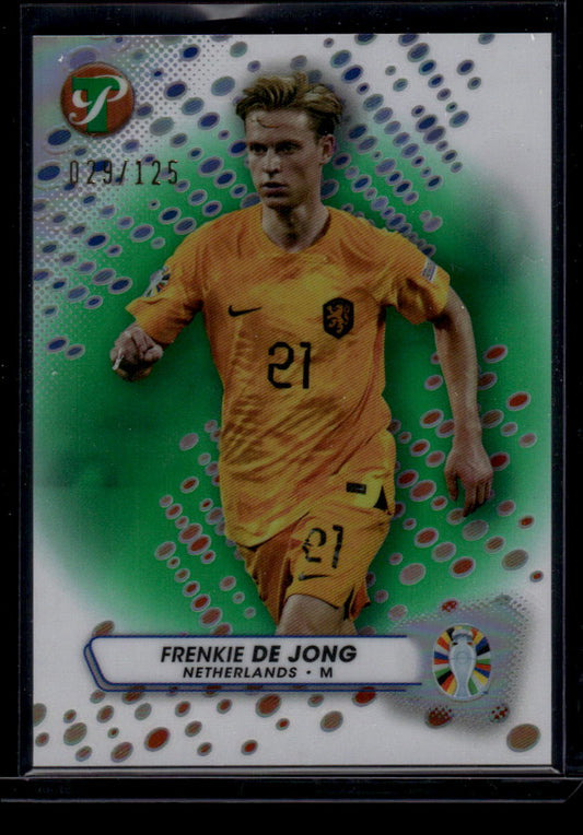 2023 Topps Pristine Road To Euro 2024 #107 Frenkie de Jong Green #/125