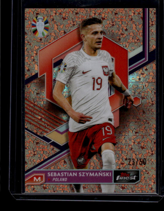 2023 Finest Road to UEFA EURO 2024 #62 Sebastian Szymański Gold Refractor #/50