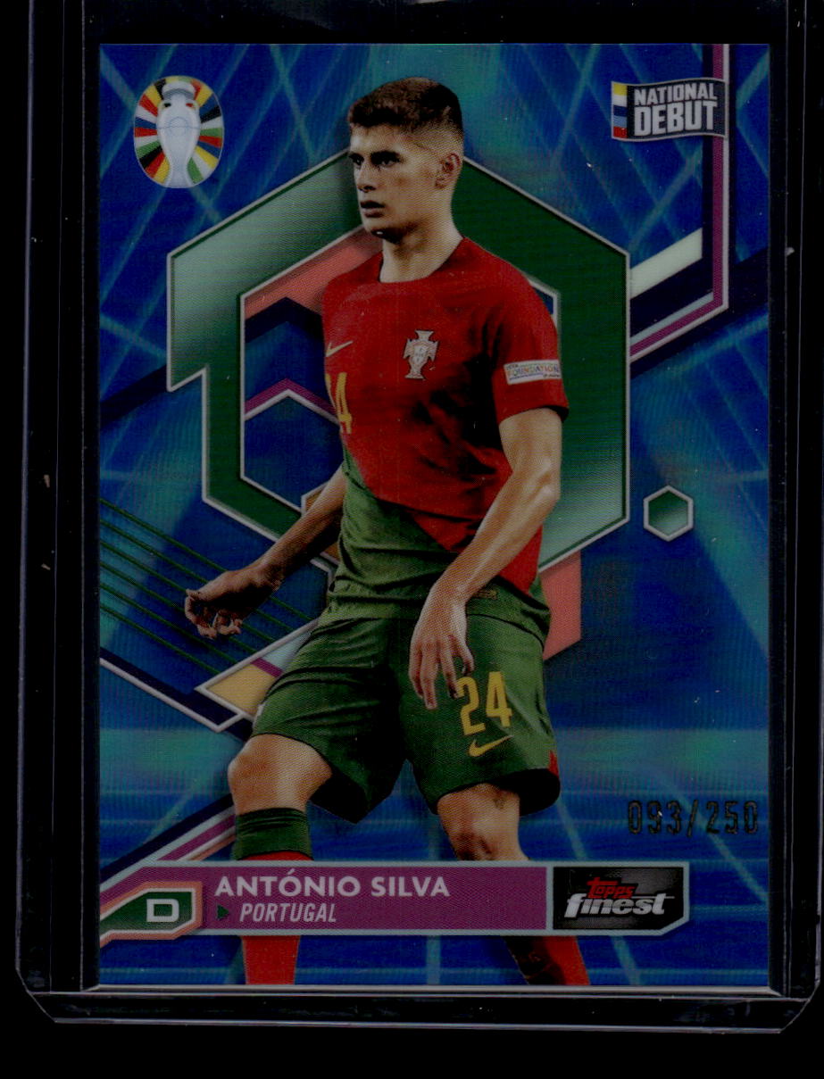 2023 Finest Road to UEFA EURO 2024 #68 António Silva Blue/Aqua Vaporwave #/250