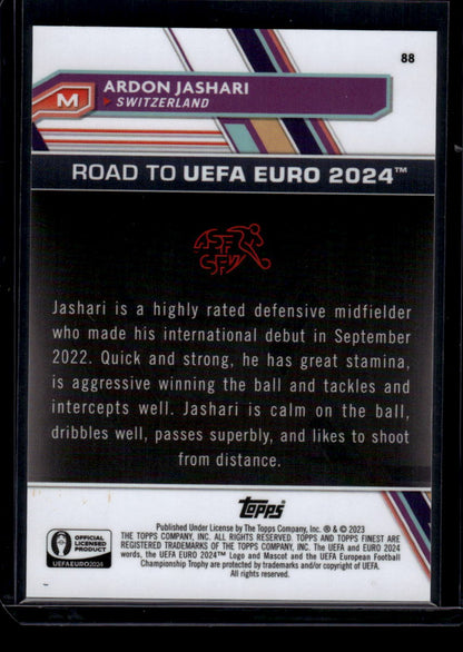 2023 Finest Road to UEFA EURO 2024 #88 Ardon Jashari Blue Refractor #/150