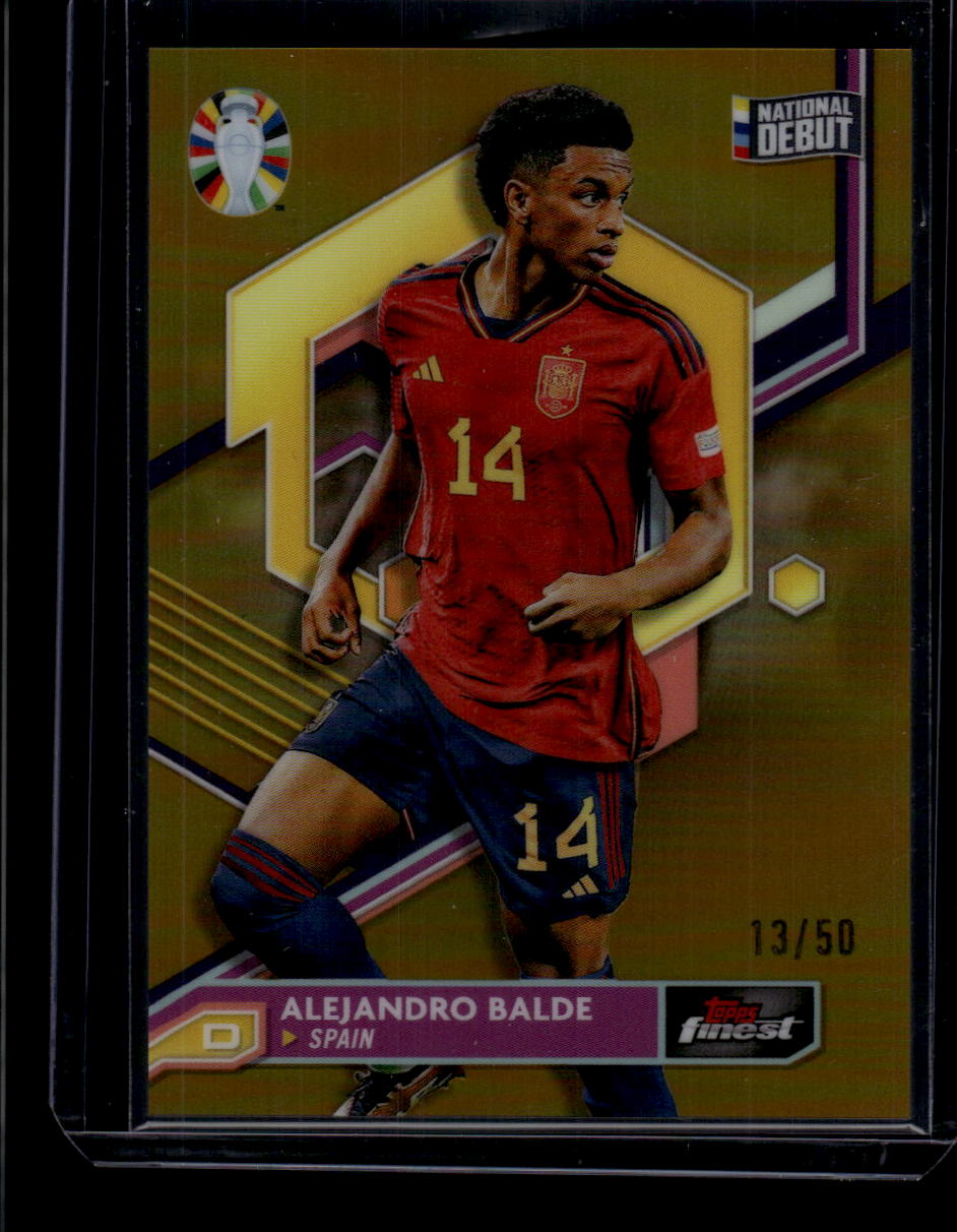 2023 Finest Road to UEFA EURO 2024 #78 Alejandro Balde Gold Refractor #/50