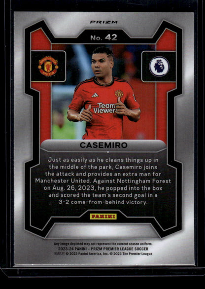 2023-24 Panini Prizm Premier League #42 Casemiro Pink Stars Prizm