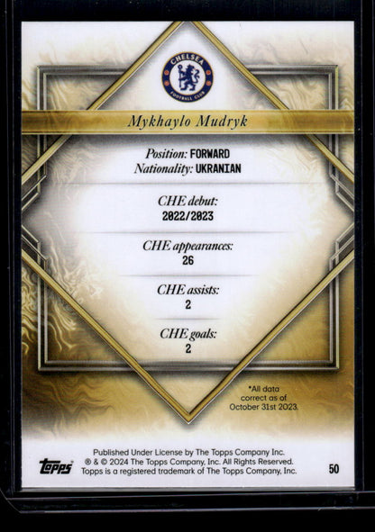 2023-24 Topps Chelsea Team Set #50 Mykhailo Mudryk