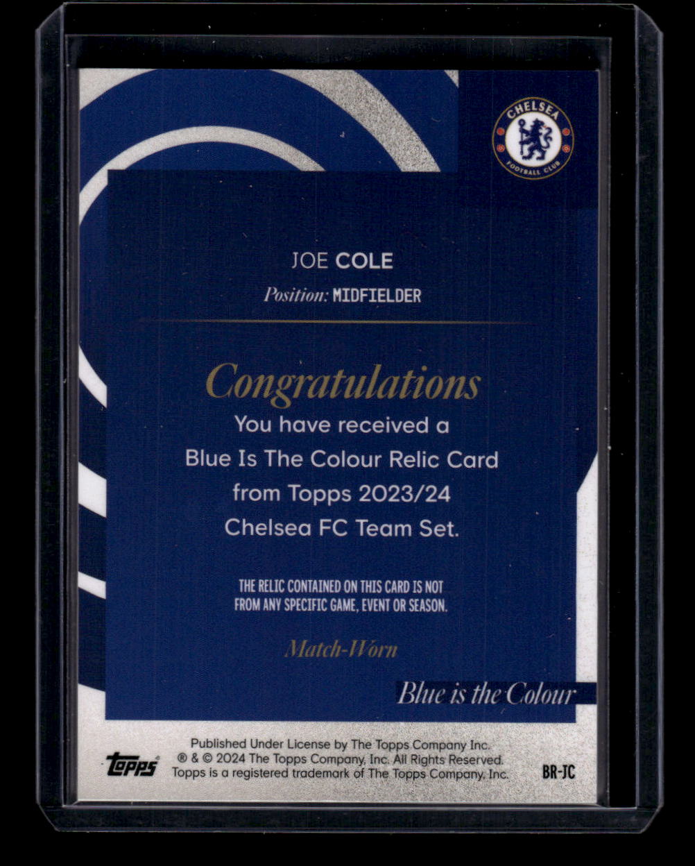 2023-24 Topps Chelsea Team Set Joe Cole Relics #/50