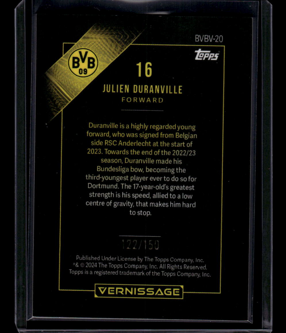 2023-24 Topps Borussia Dortmund Vernissage Julien Duranville #/150