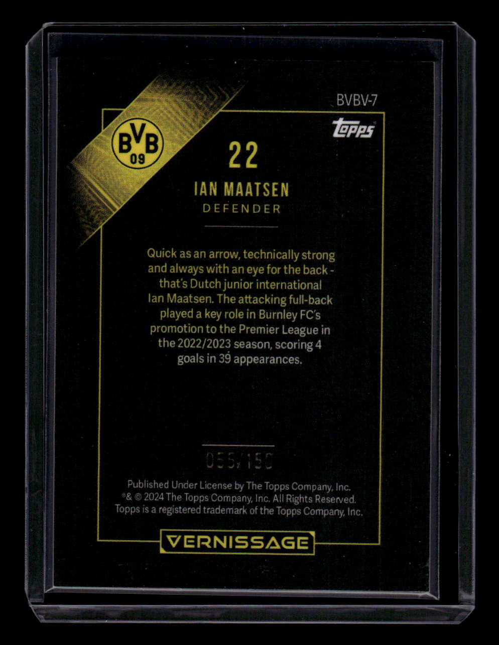 2023-24 Topps Borussia Dortmund Vernissage Ian Maatsen #/150