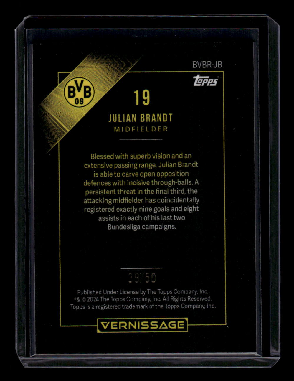 2023-24 Topps Borussia Dortmund Vernissage Julian Brandt #/50