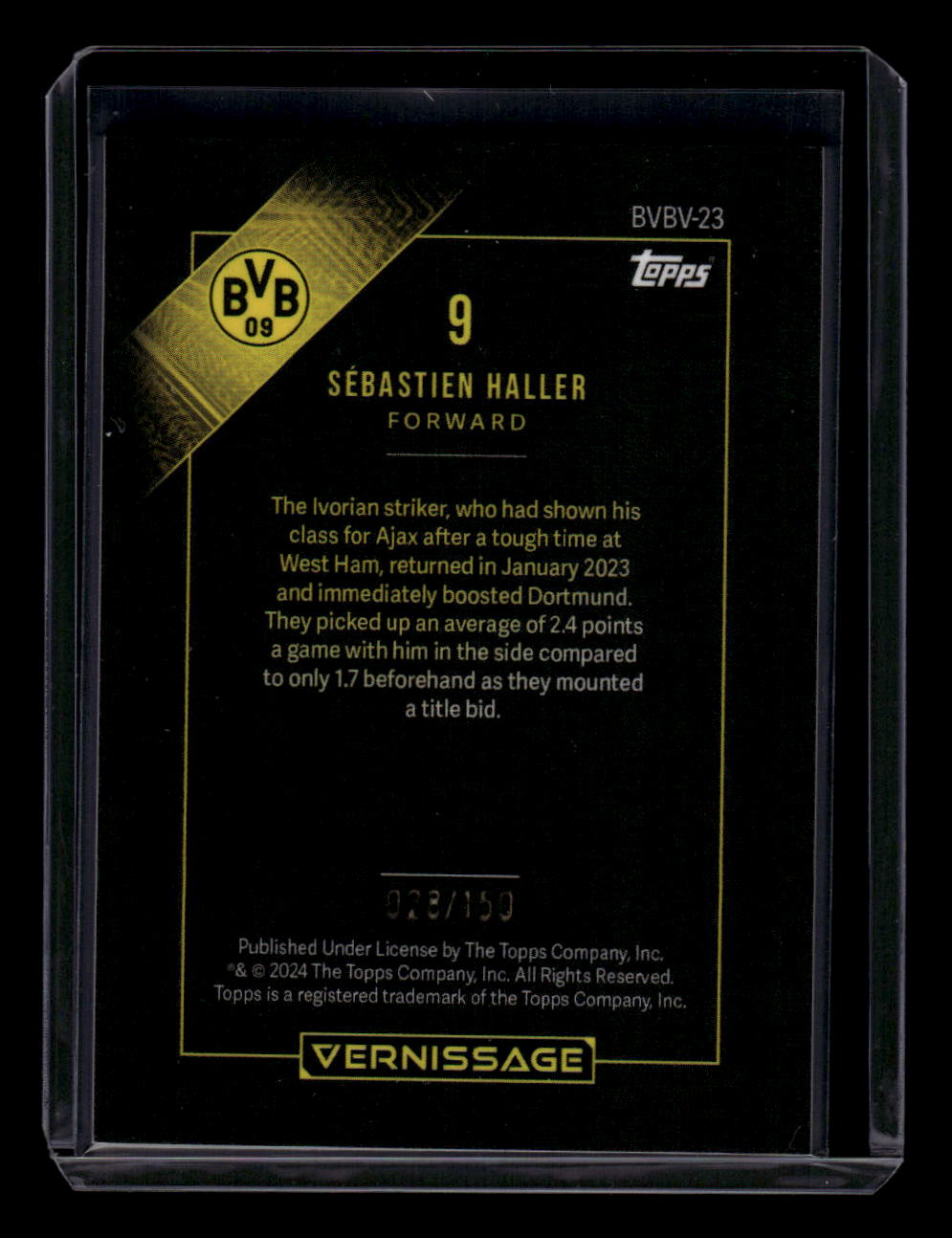 2023-24 Topps Borussia Dortmund Vernissage Sebastien Haller 28/150