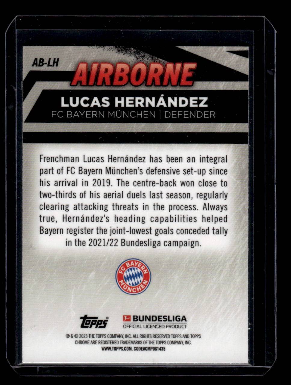 2022-23 Topps Chrome Bundesliga #AB-LH Lucas Hernández Airborne