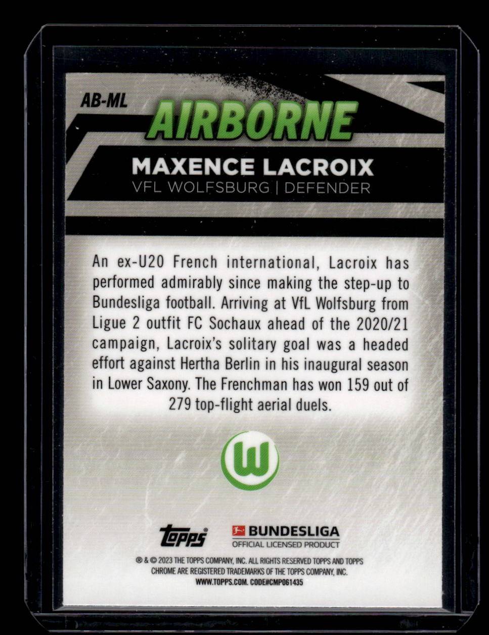 2022-23 Topps Chrome Bundesliga #AB-ML Maxence Lacroix Airborne