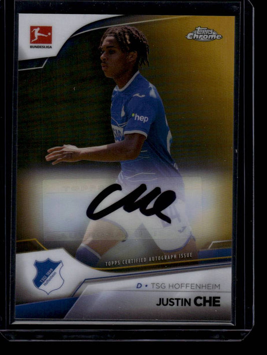 2022-23 Topps Chrome Bundesliga #BCA-JC Justin Che Auto Gold Refractor #/50