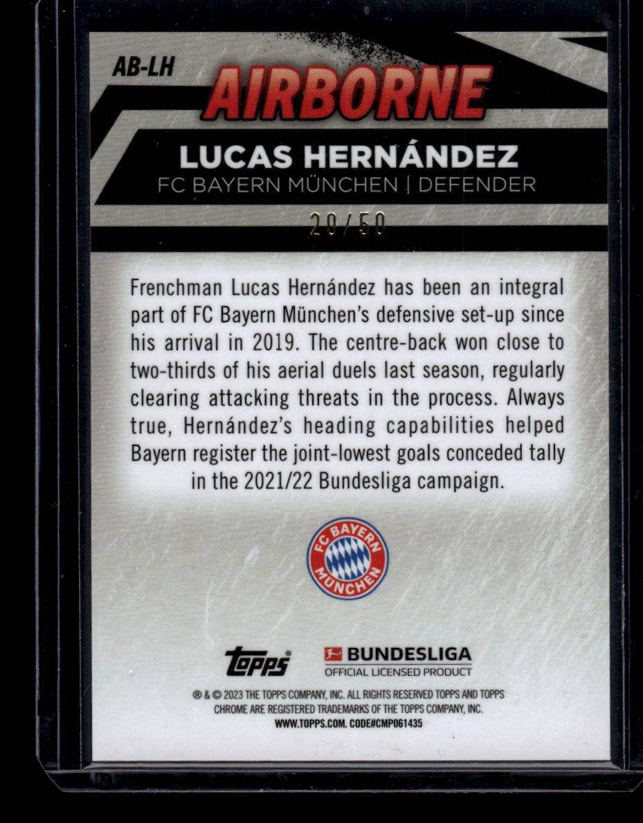 2022-23 Topps Chrome Bundesliga #AB-LH Lucas Hernández Airborne Gold #/50