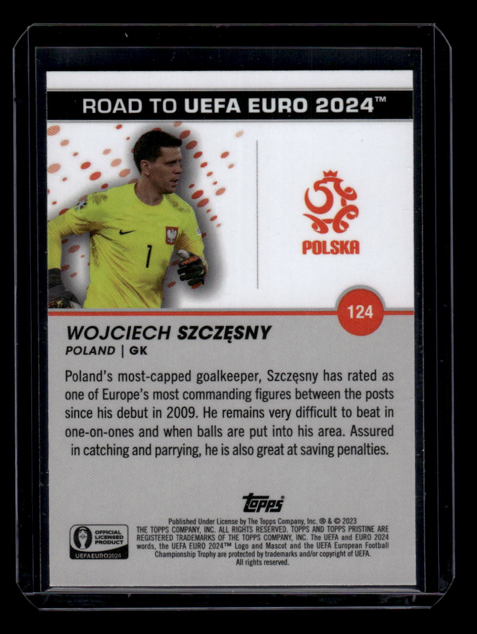 2023 Topps Pristine Road To Euro 2024 #124 Wojciech Szczęsny