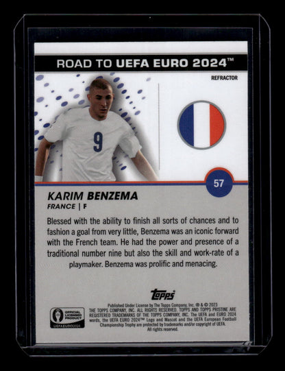 2023 Topps Pristine Road To Euro 2024 #57 Karim Benzema Refractors