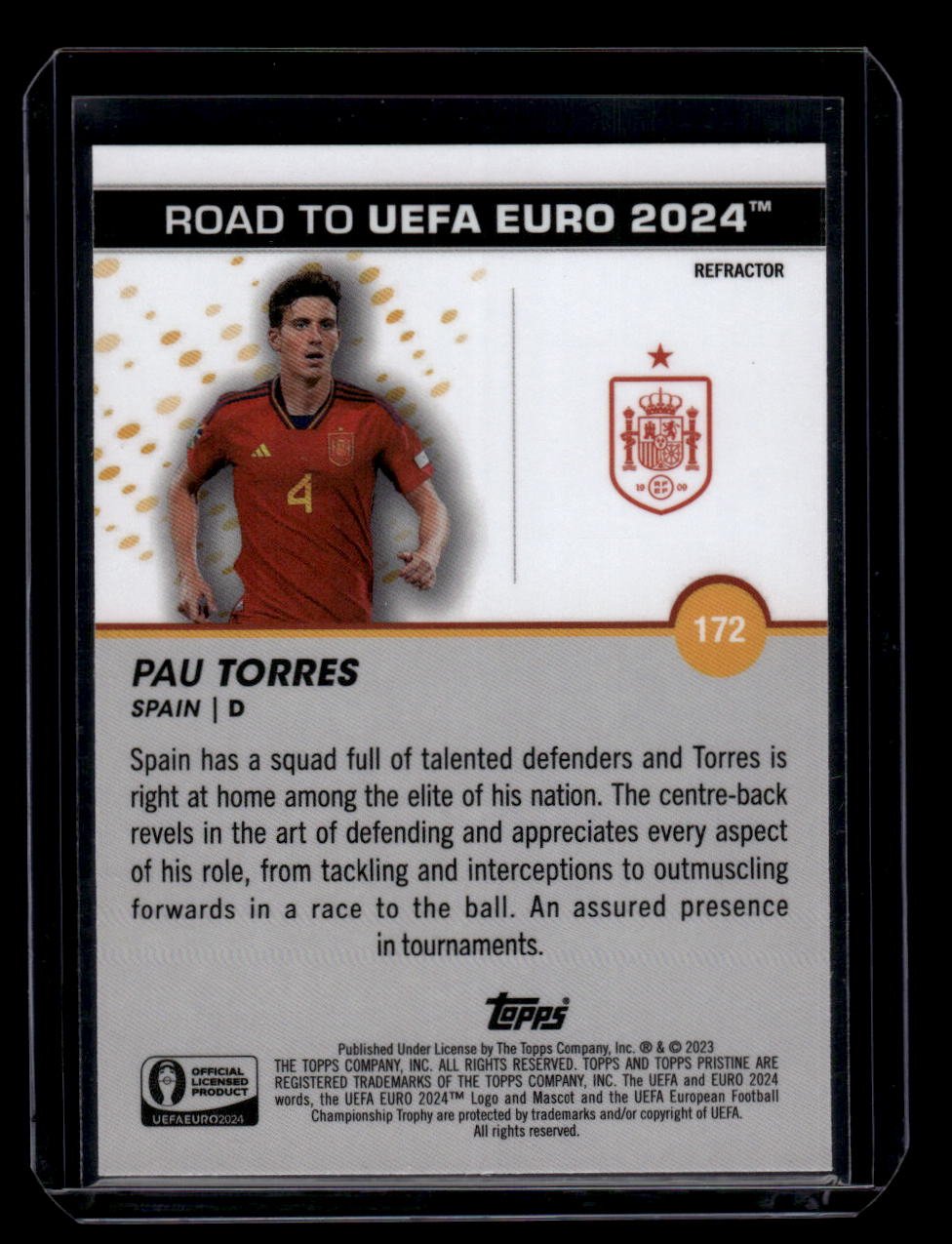 2023 Topps Pristine Road To Euro 2024 #172 Pau Torres