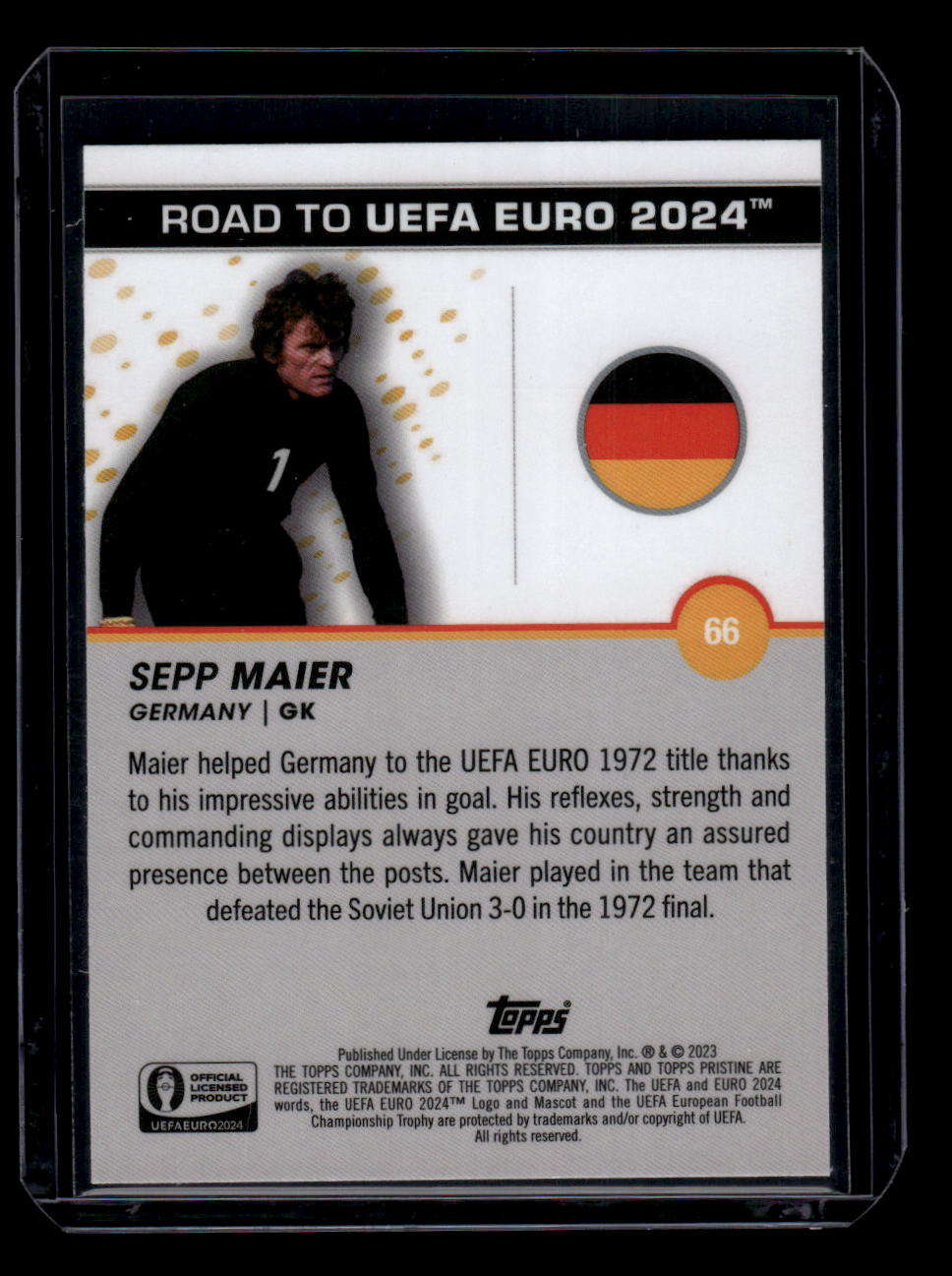 2023 Topps Pristine Road To Euro 2024 #66 Sepp Maier