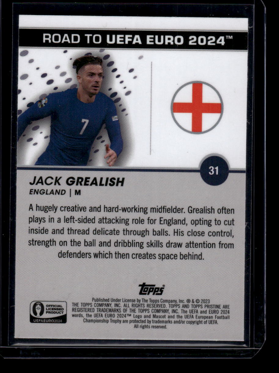 2023 Topps Pristine Road To Euro 2024 #31 Jack Grealish