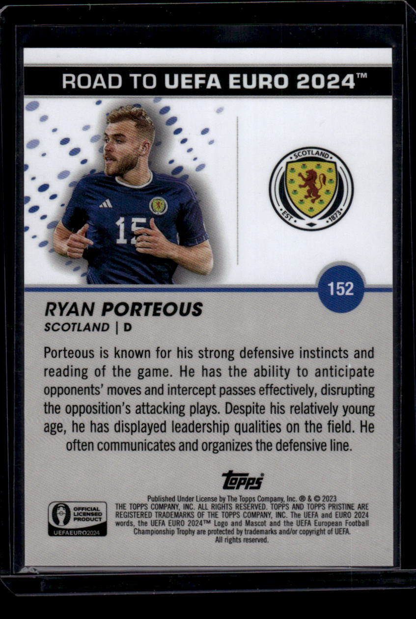 2023 Topps Pristine Road To Euro 2024 #152 Ryan Porteous Green Refractors #/125