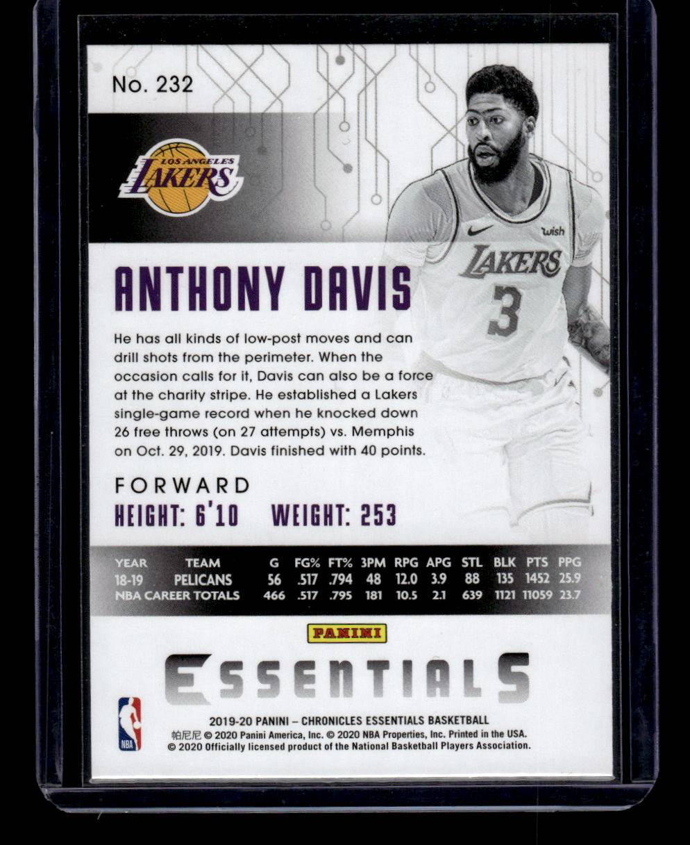 2019-20 Panini Chronicles #232 Anthony Davis